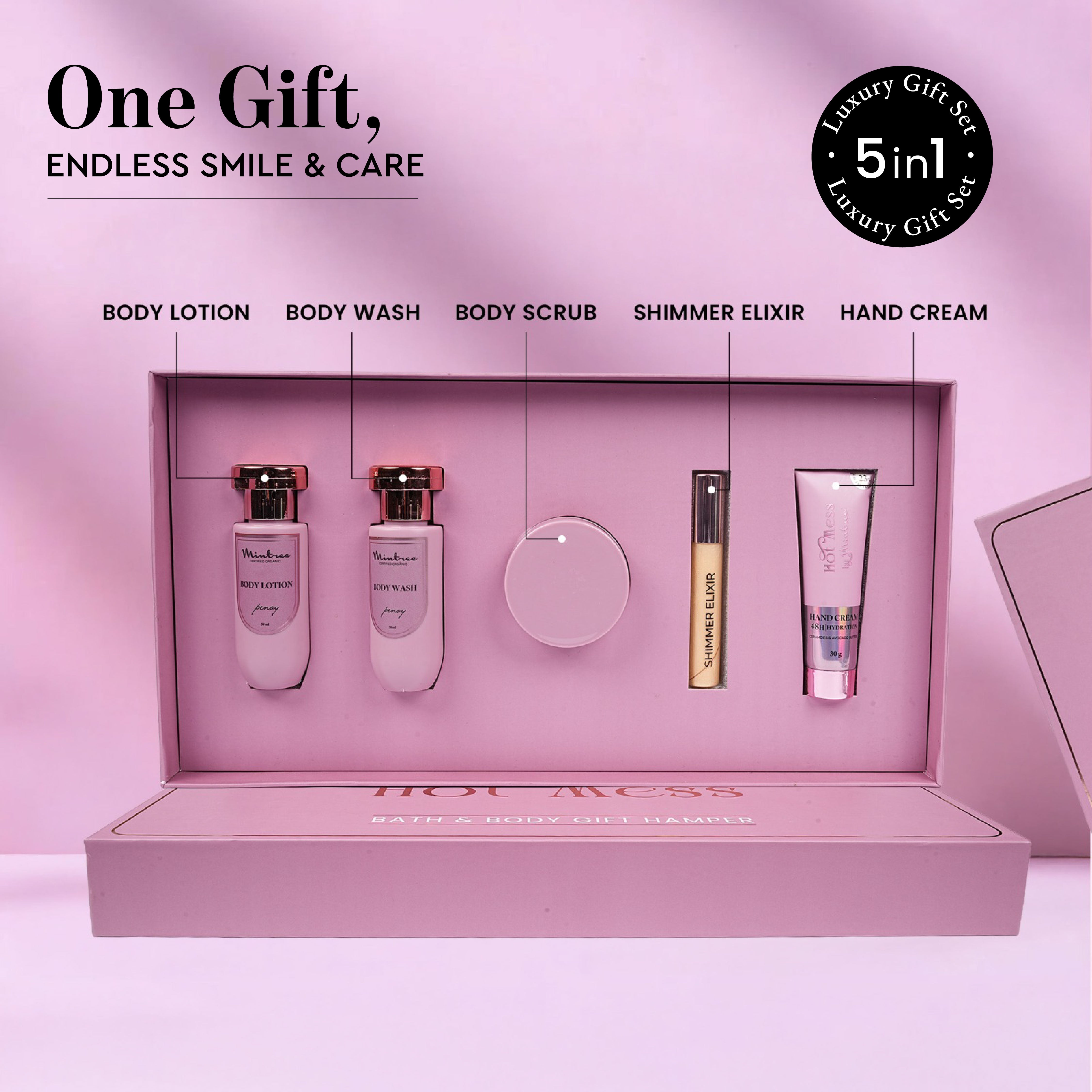 5-IN-1 HOT MESS GIFT BOX HAMPER (250 gm / ml)