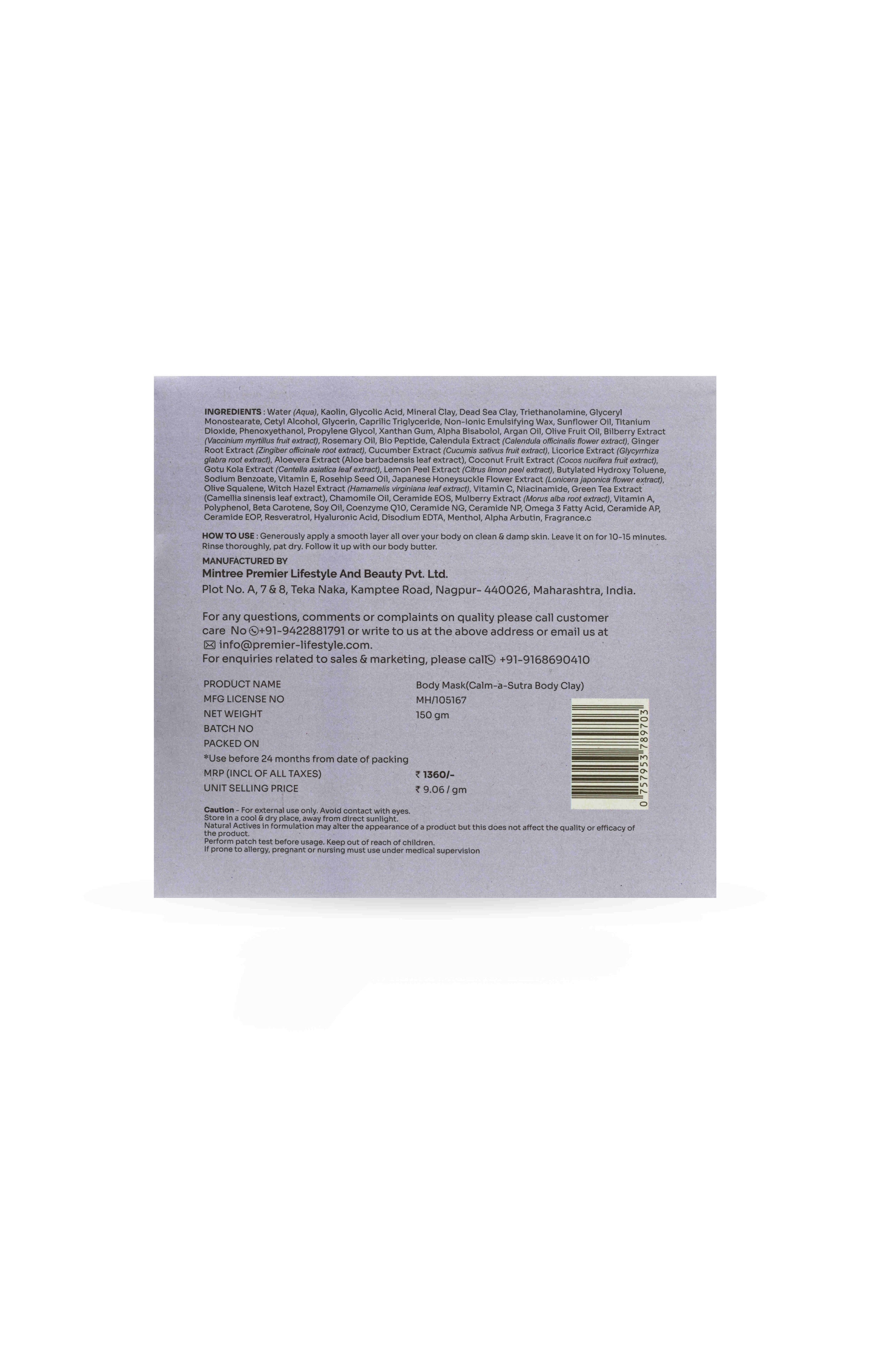 DETOXIFYING Calm-A-Sutra Body Clay 150 gm