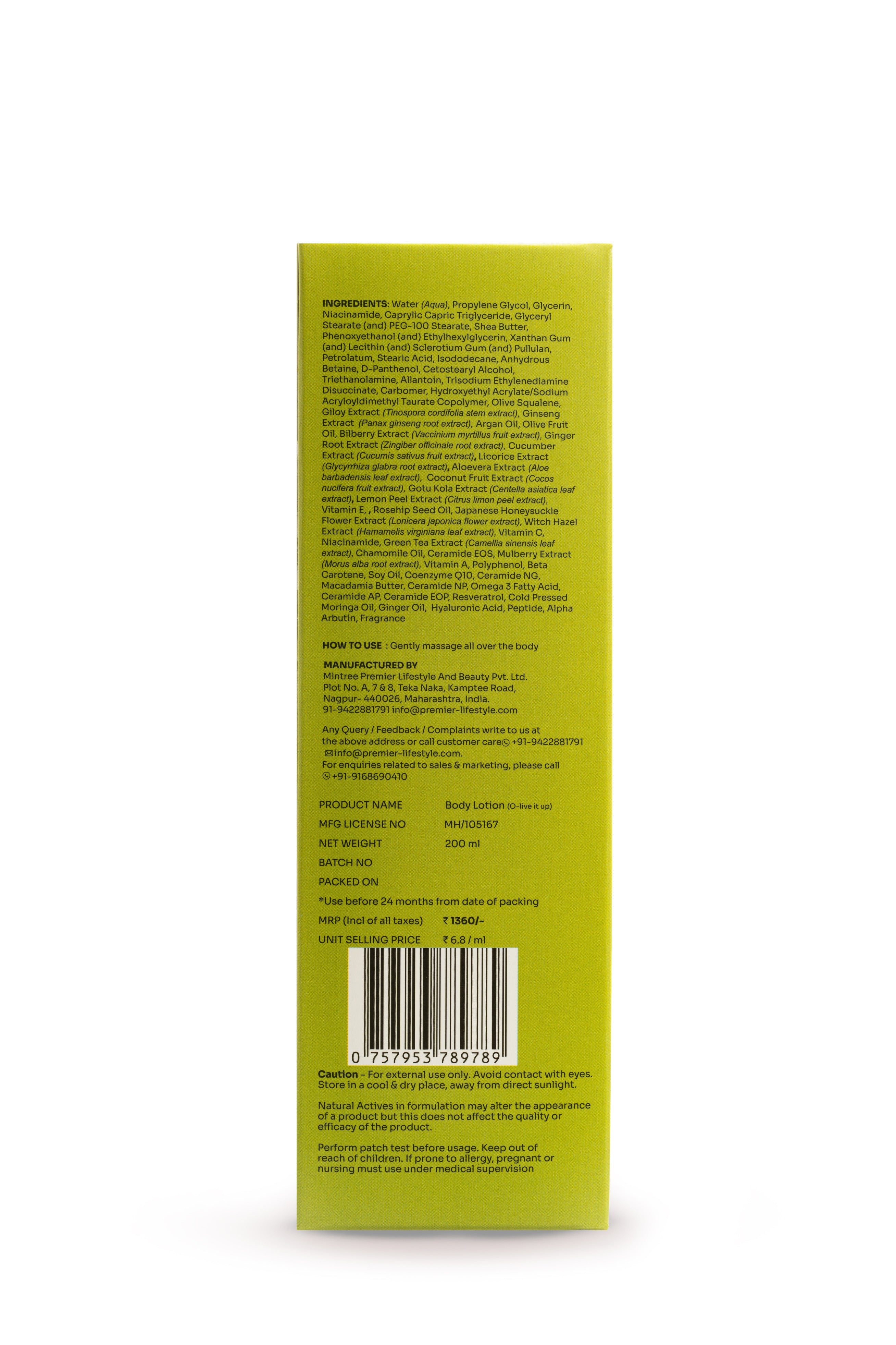HYDRATING Olive Body Lotion 200 ml