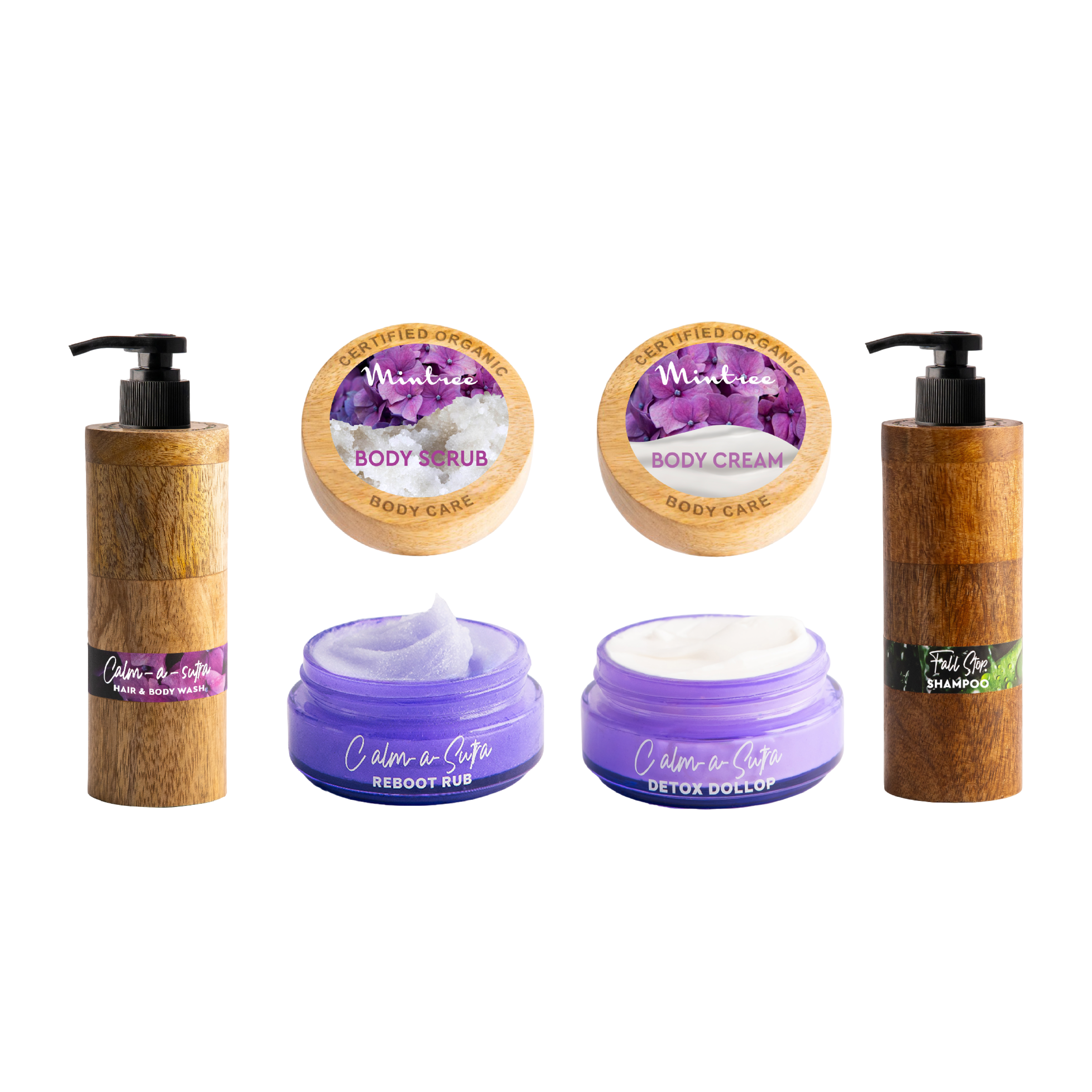 Calm Body Wash, Scrub, Butter & Shampoo