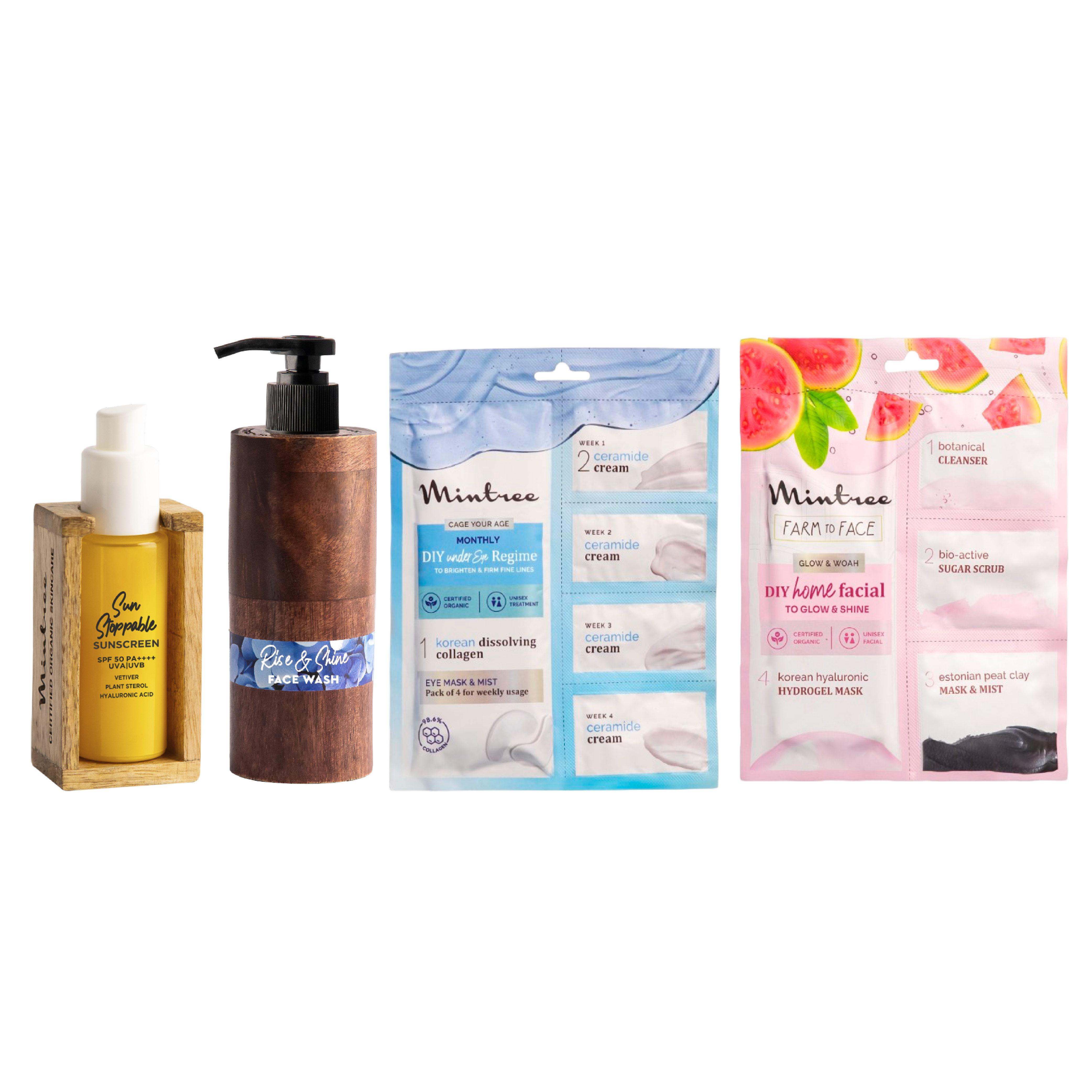 Guava DIY Home Facial, Under Eye Patch, Sunscreen & Face Wash