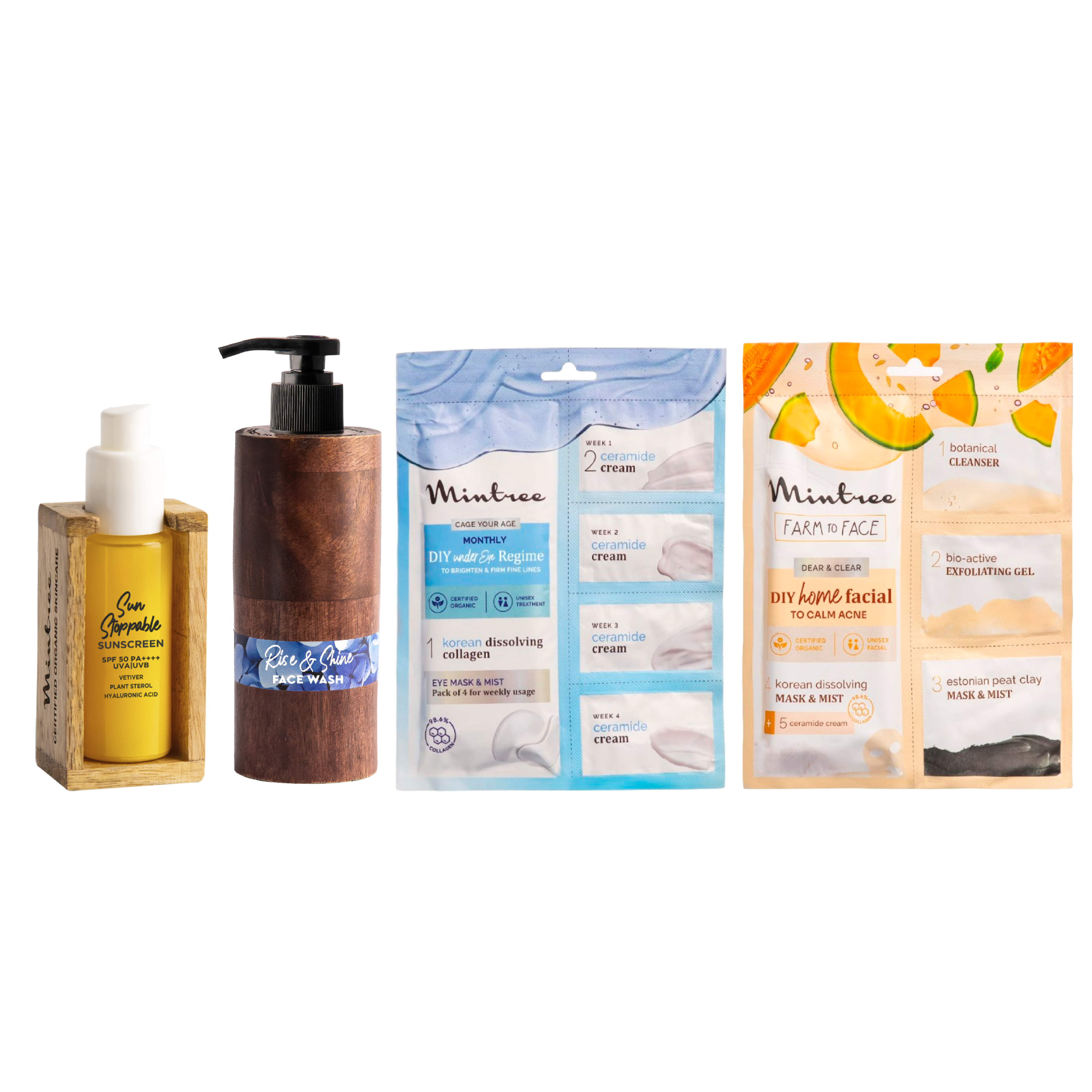 Melon DIY Home Facial, Under Eye Patch, Sunscreen & Face Wash