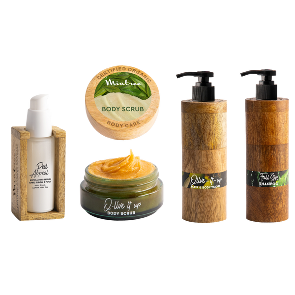 peel appeal,olive scrub, body wash ,shampoo