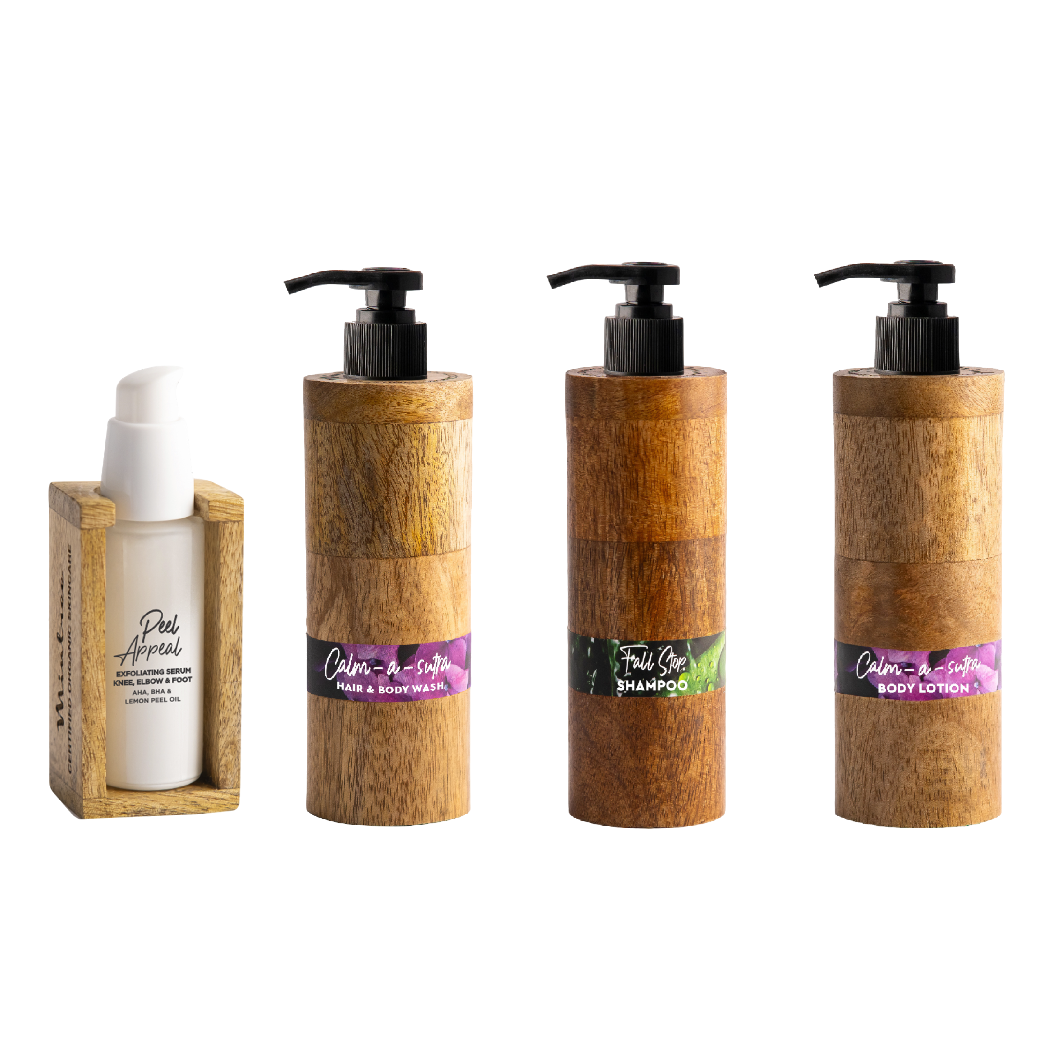 Calm a Sutra Wash and Lotion, Shampoo, Peel Appeal.