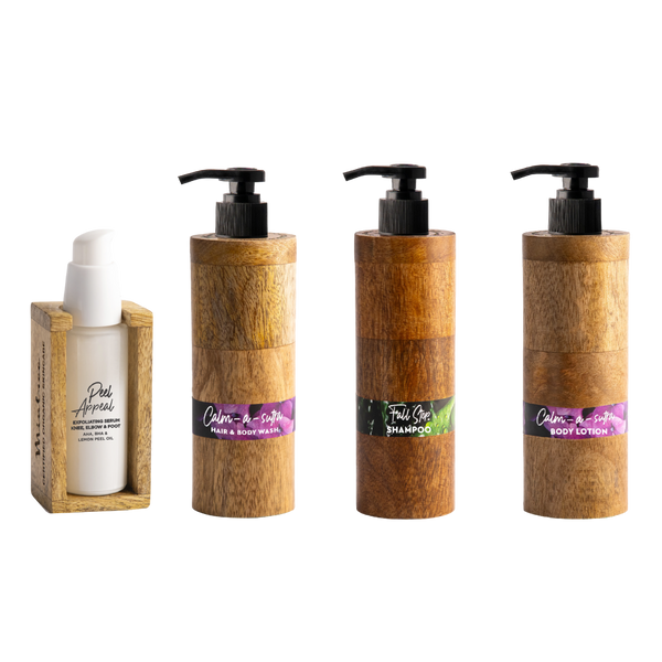 Calm a Sutra Wash and Lotion, Shampoo, Peel Appeal.