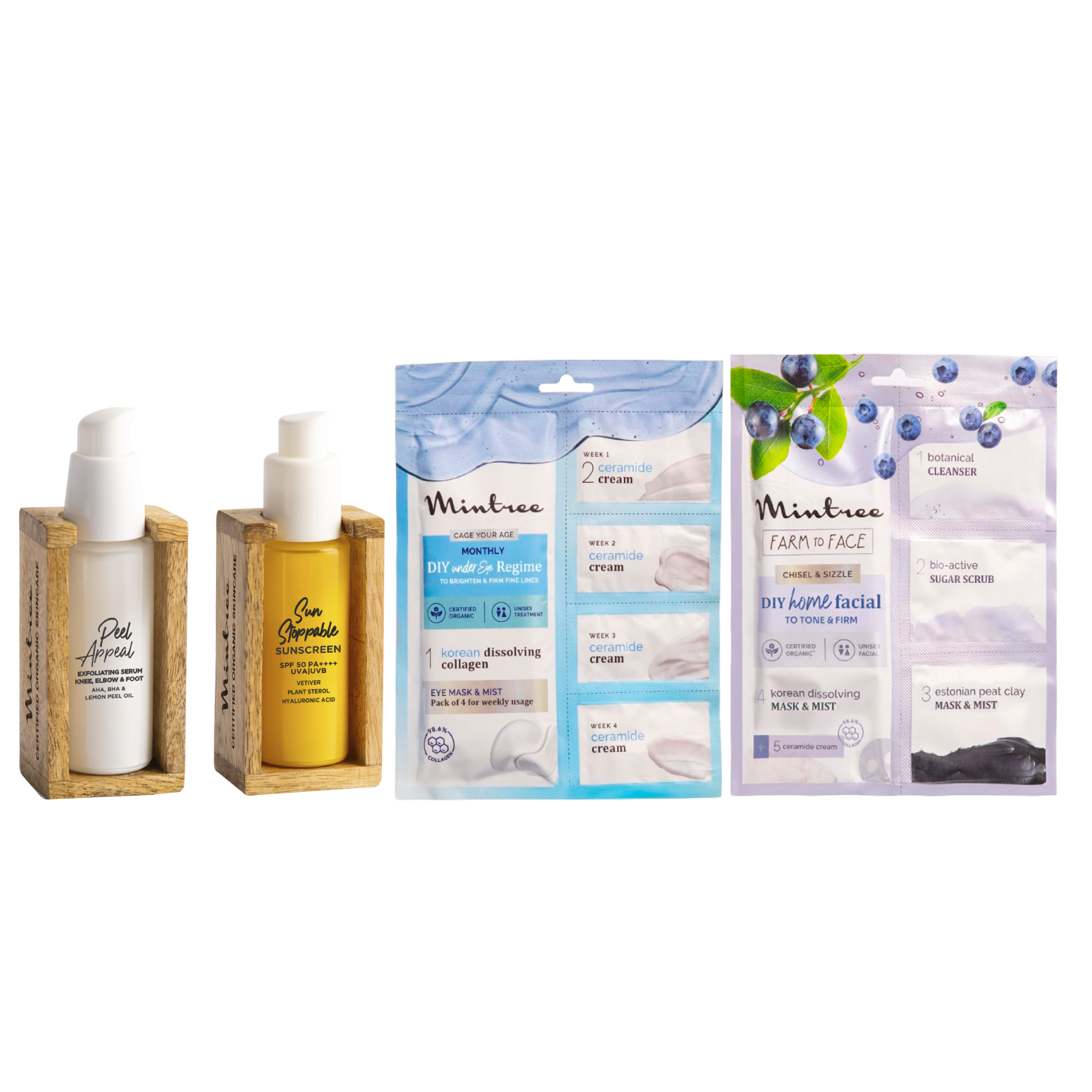 Bluueberry Home Facial, Eye Patch, Sunscreen & Peel Appeal