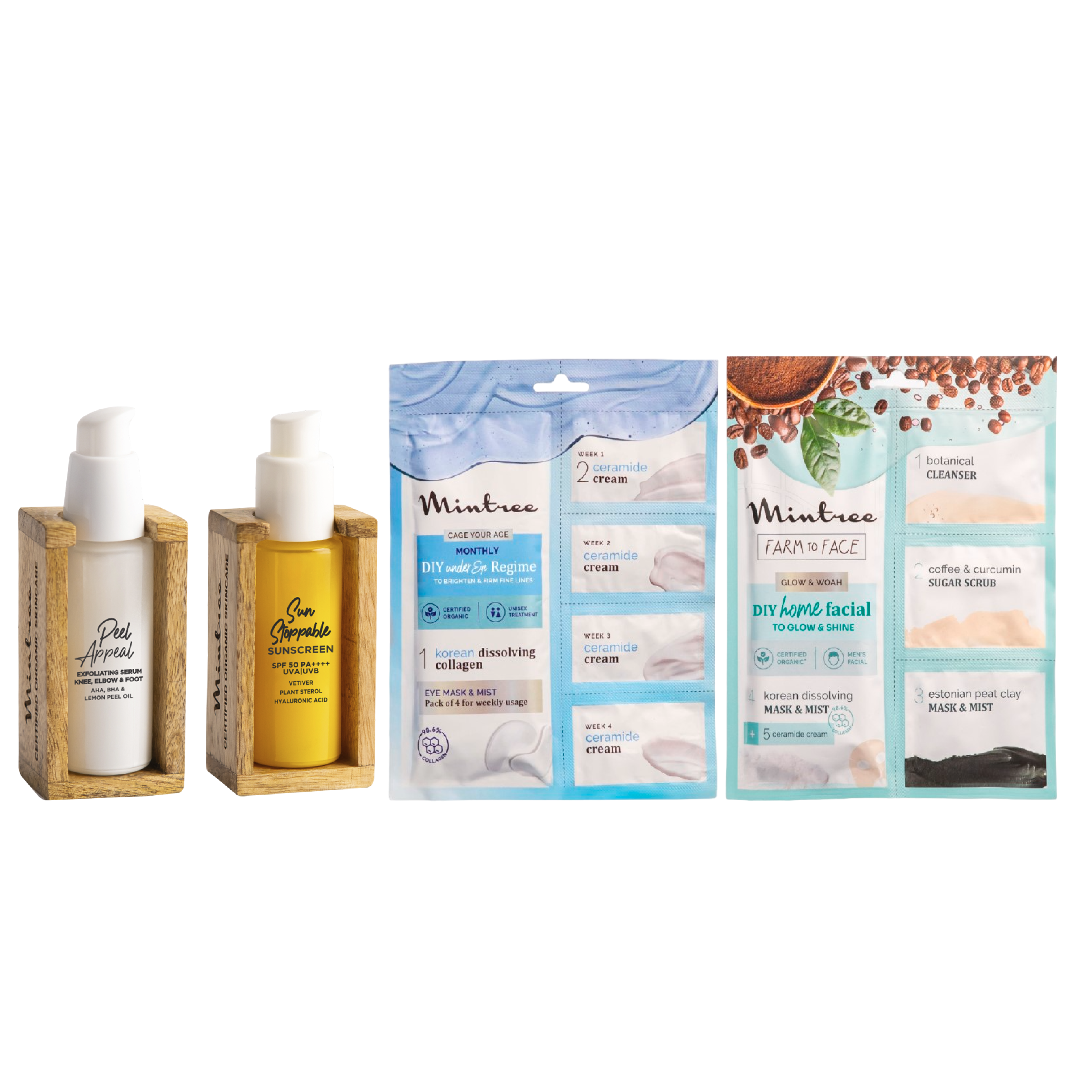 Coffee Home Facial, Eye Patch, Sunscreen & Peel Appeal