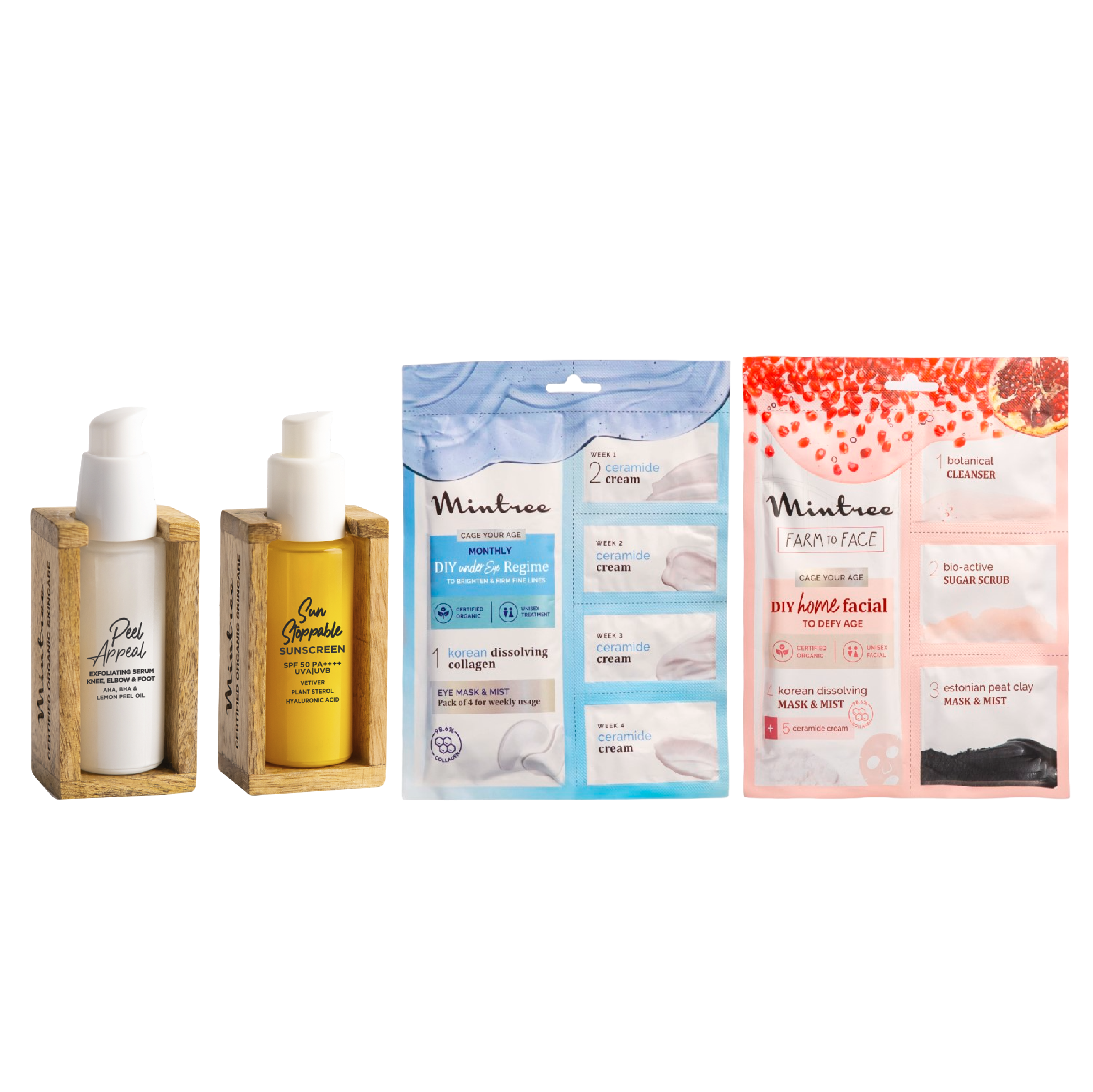 Pomegranate Home Facial, Eye Patch, Sunscreen & Peel Appeal