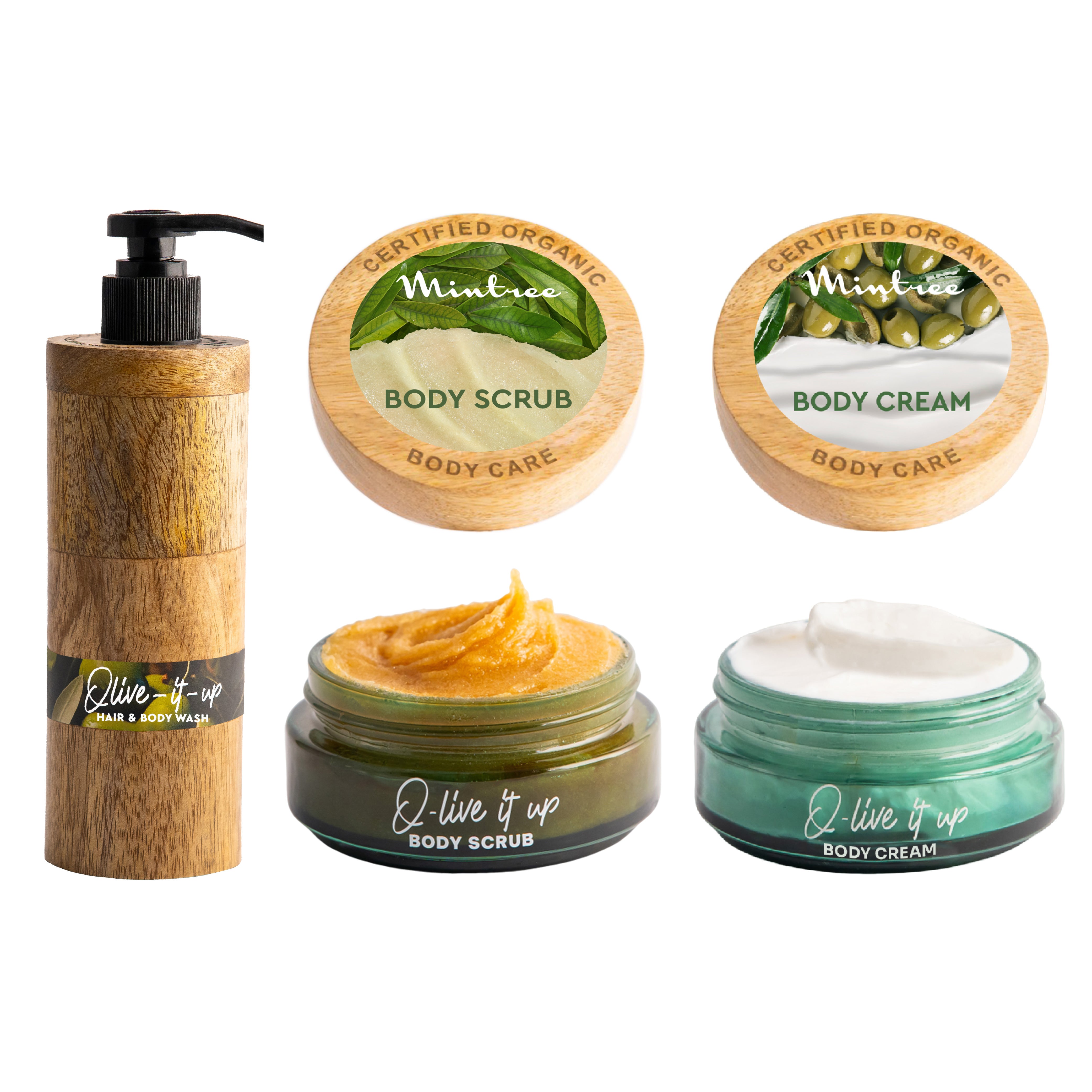 Olive Body Wash, Body Butter & Body Scrub