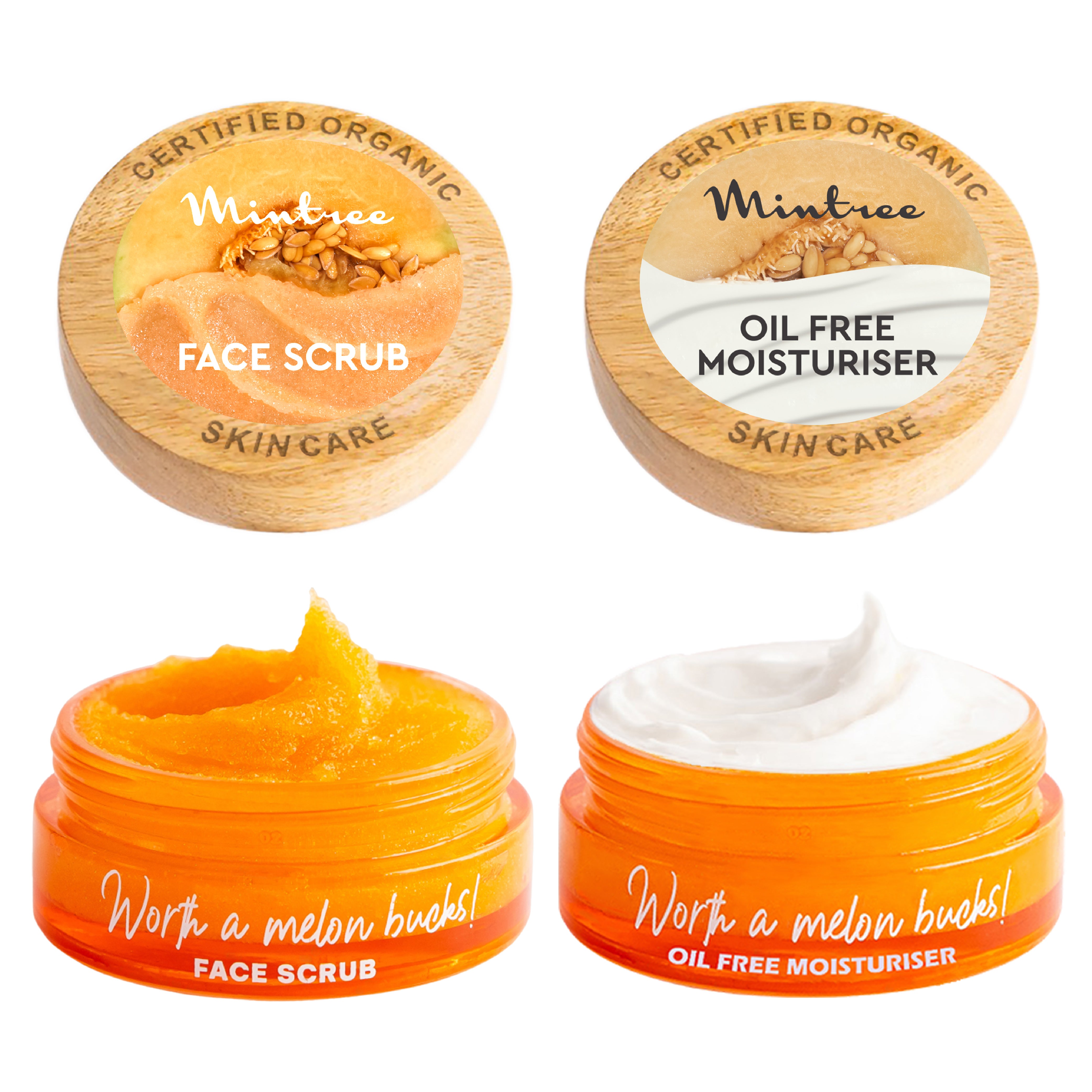 Melon Face Scrub & Melon Moisturizer