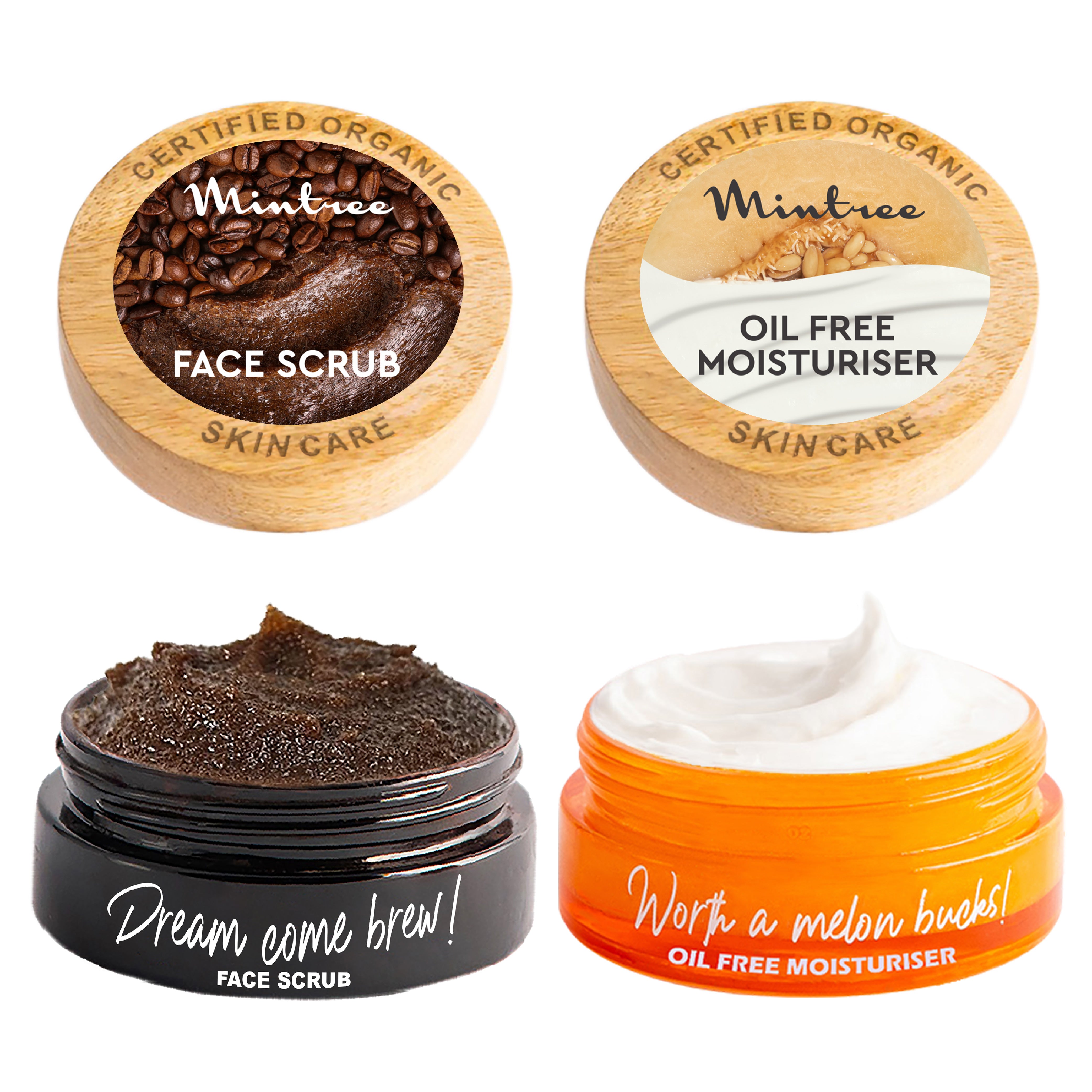 Coffee Face Scrub & Melon Moisturizer