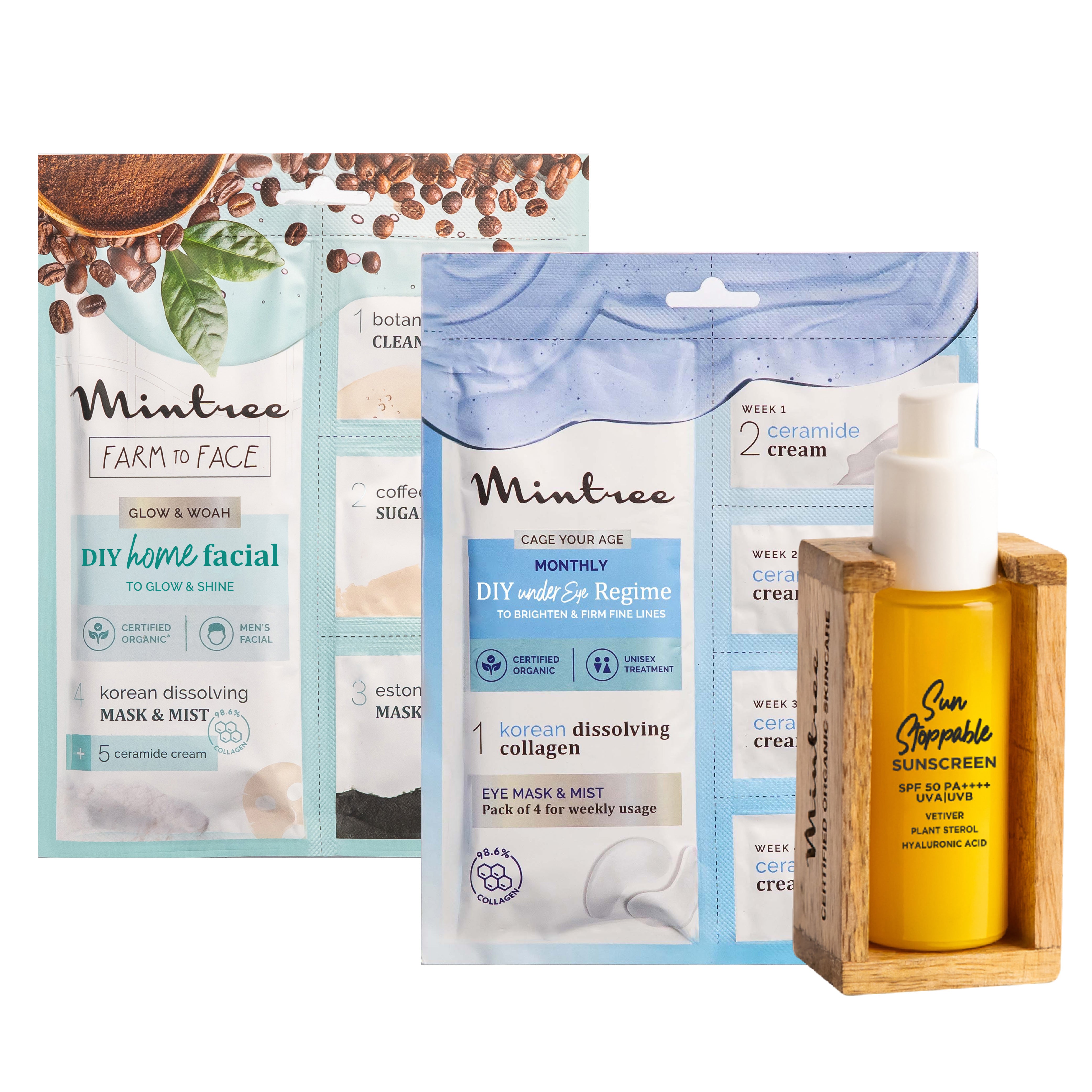 Coffee, Eye Mask & Sunscreen