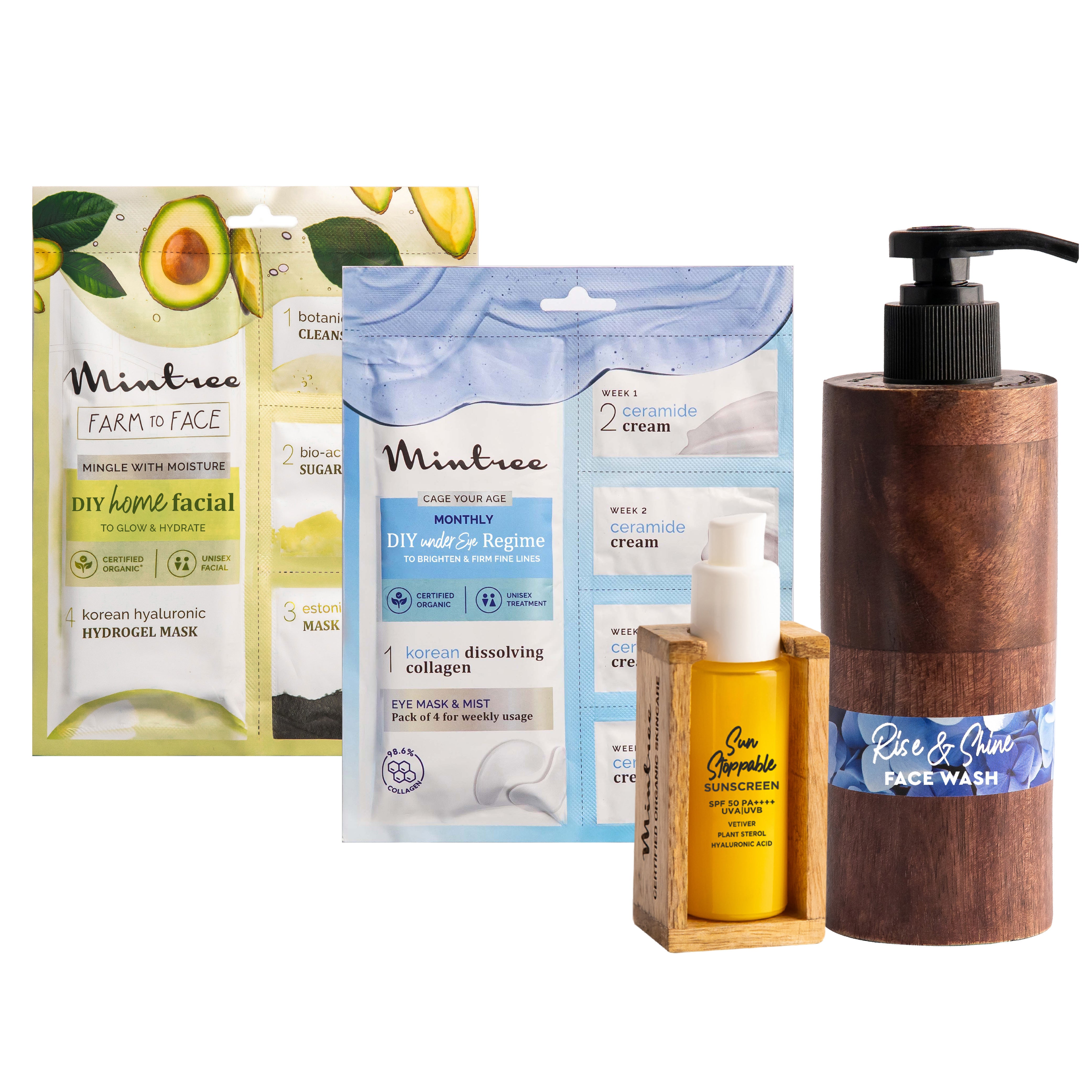 Avocado, Eye Mask, Sunscreen & Brightening Face Wash