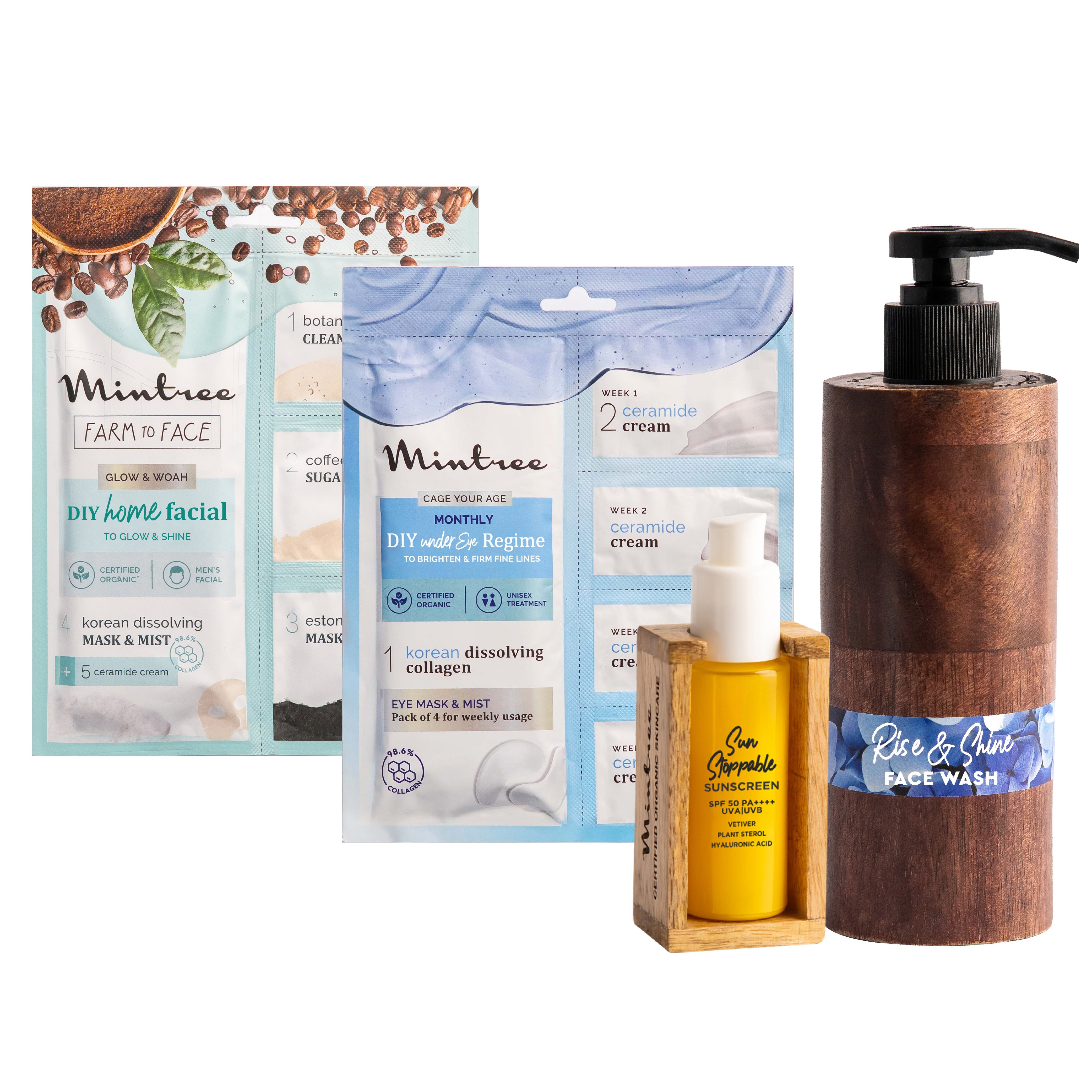 Coffee, Eye Mask, Sunscreen & Brightening Face Wash