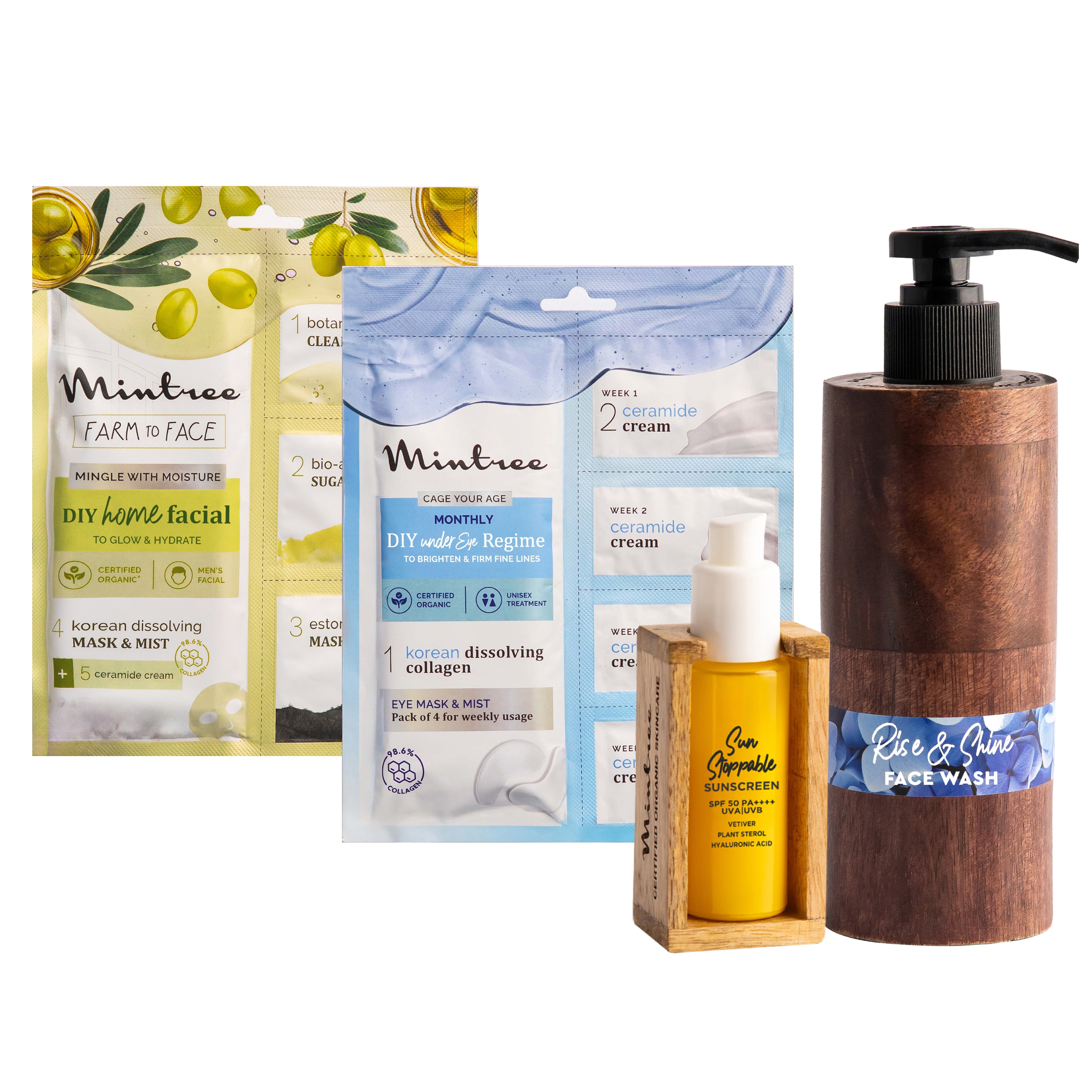 Olive, Eye Mask, Sunscreen & Brightening Face Wash
