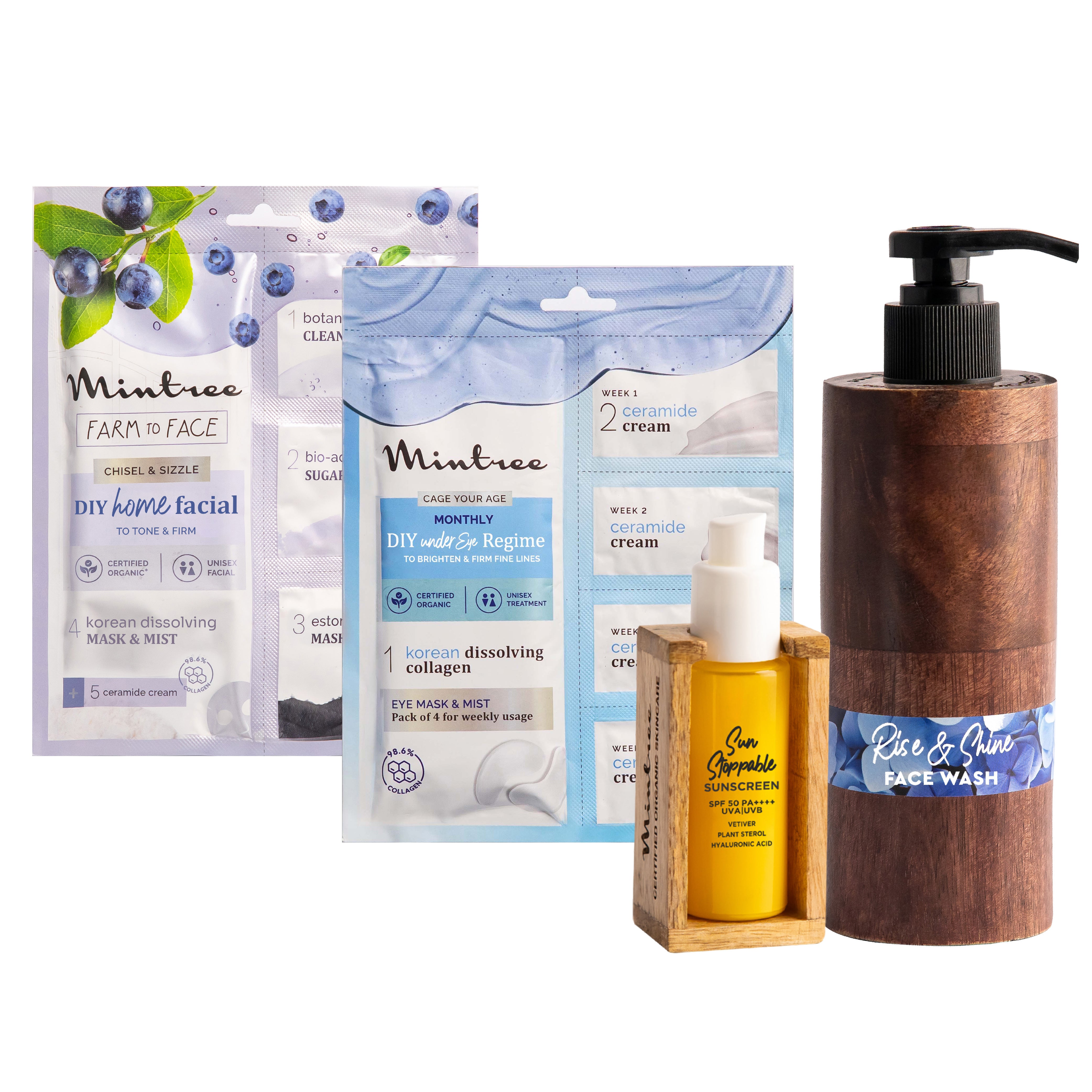 Blueberry, Eye Mask, Sunscreen & Brightening Face Wash