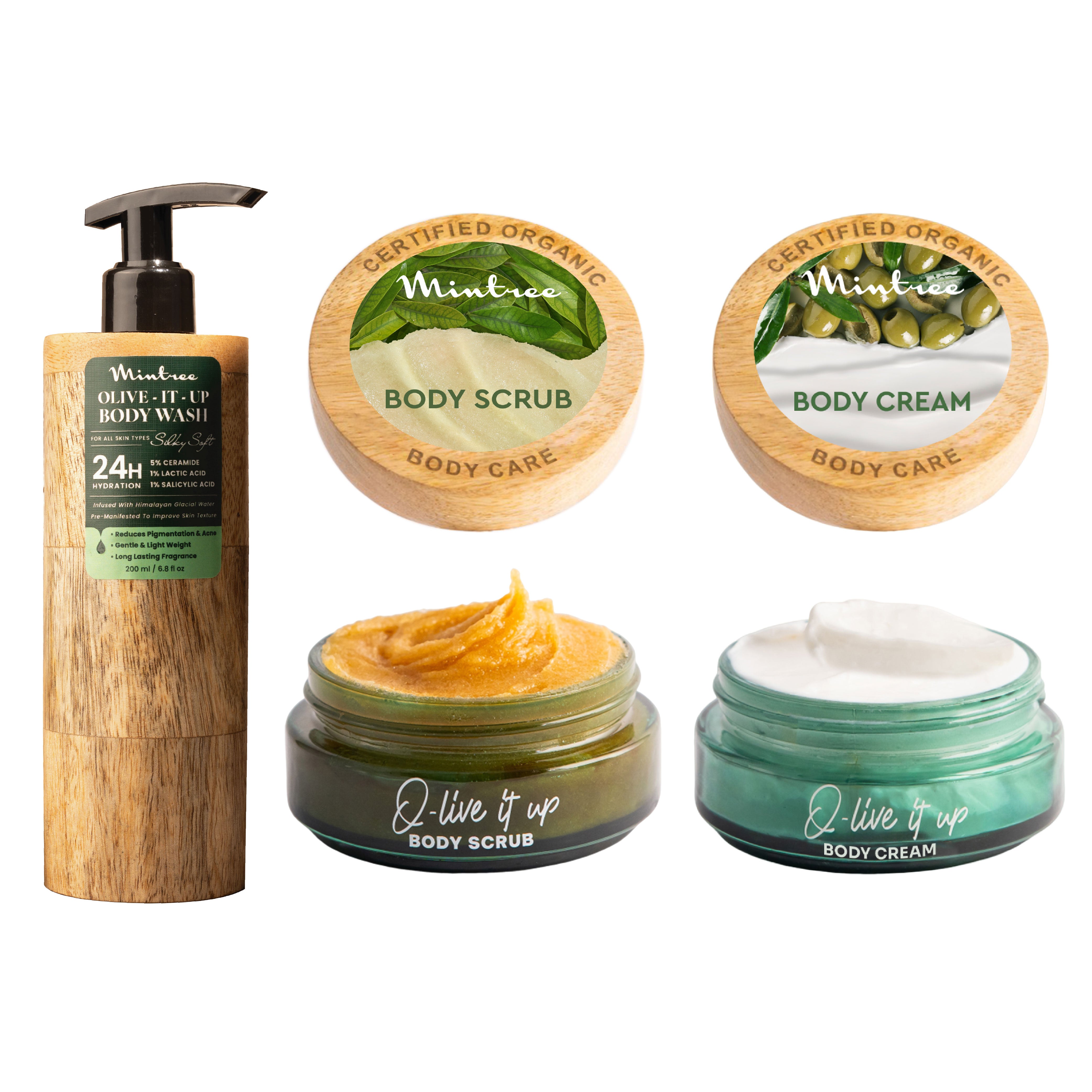 Olive Body Wash, Body Butter & Body Scrub