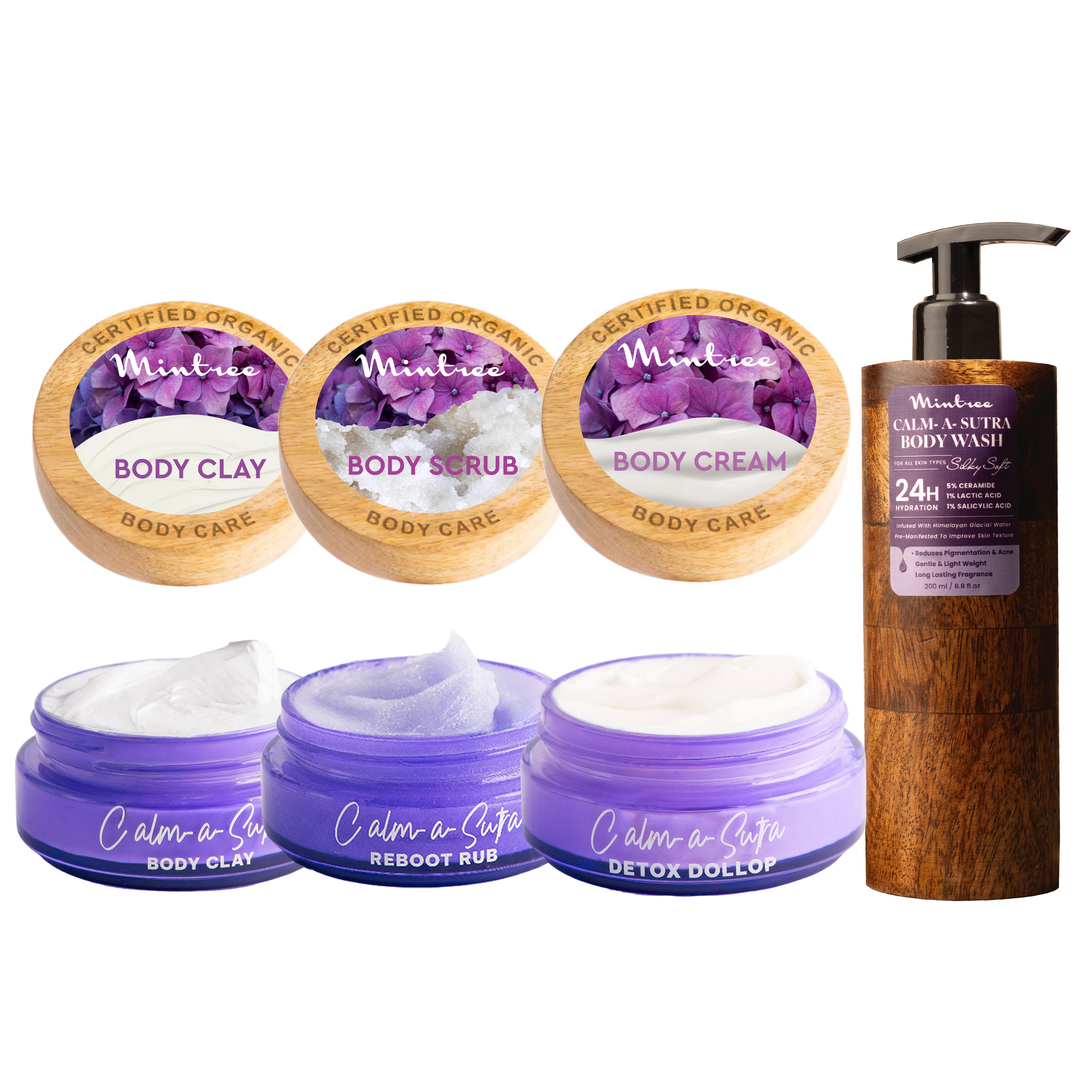 Floral Body Mask, Body Scrub, Body Butter & Body Wash