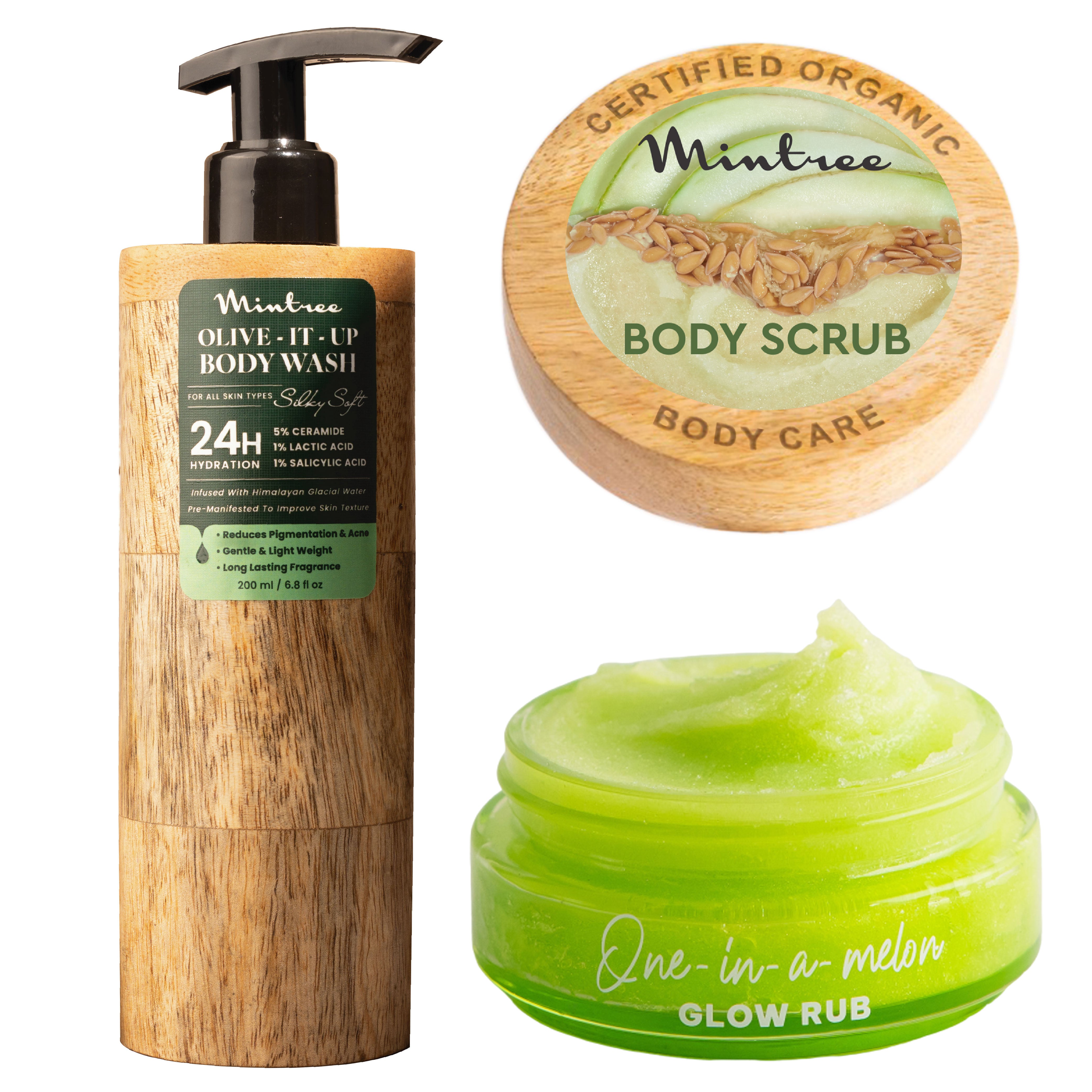 Olive Body Wash & Melon Body Scrub