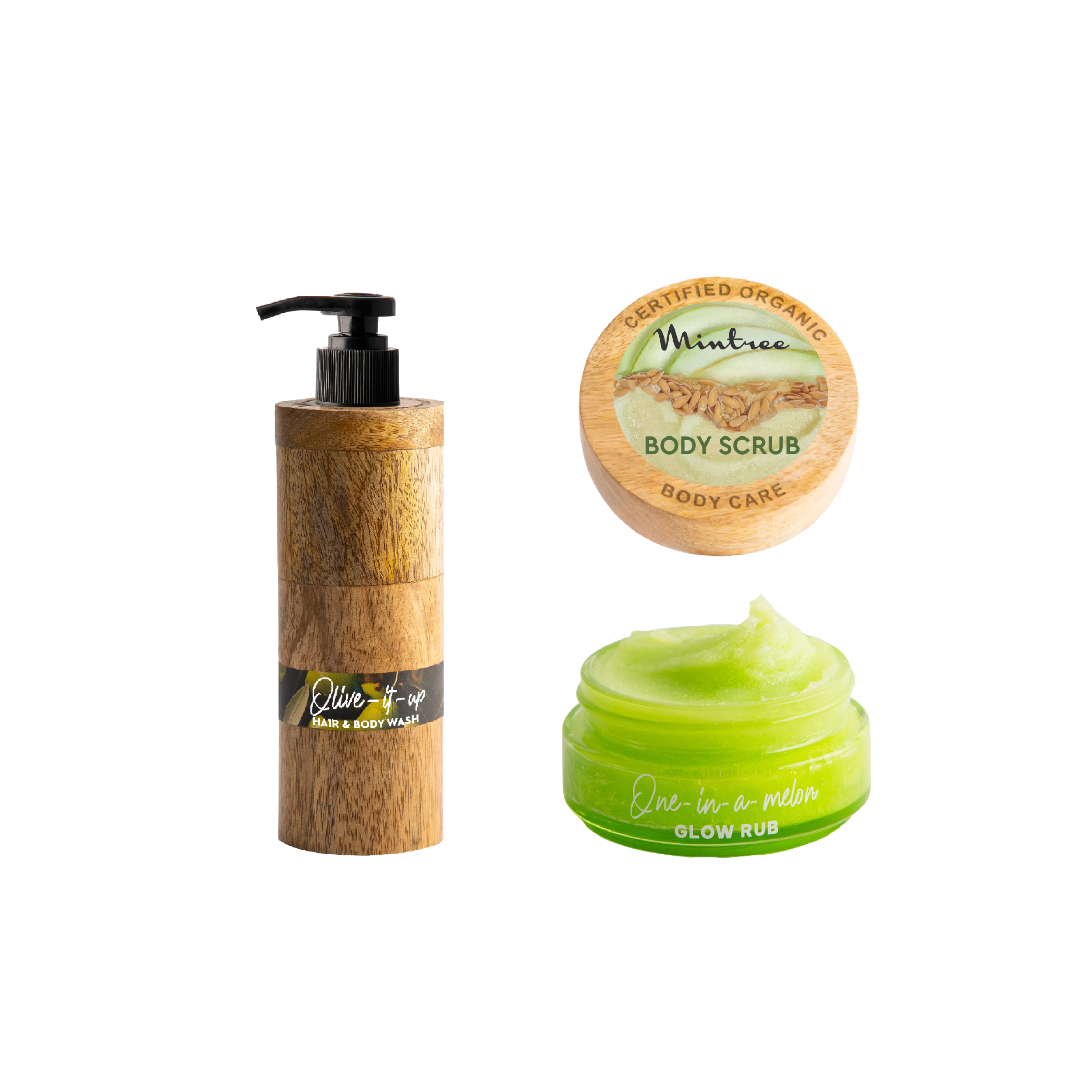 Olive Body Wash & Melon Body Scrub