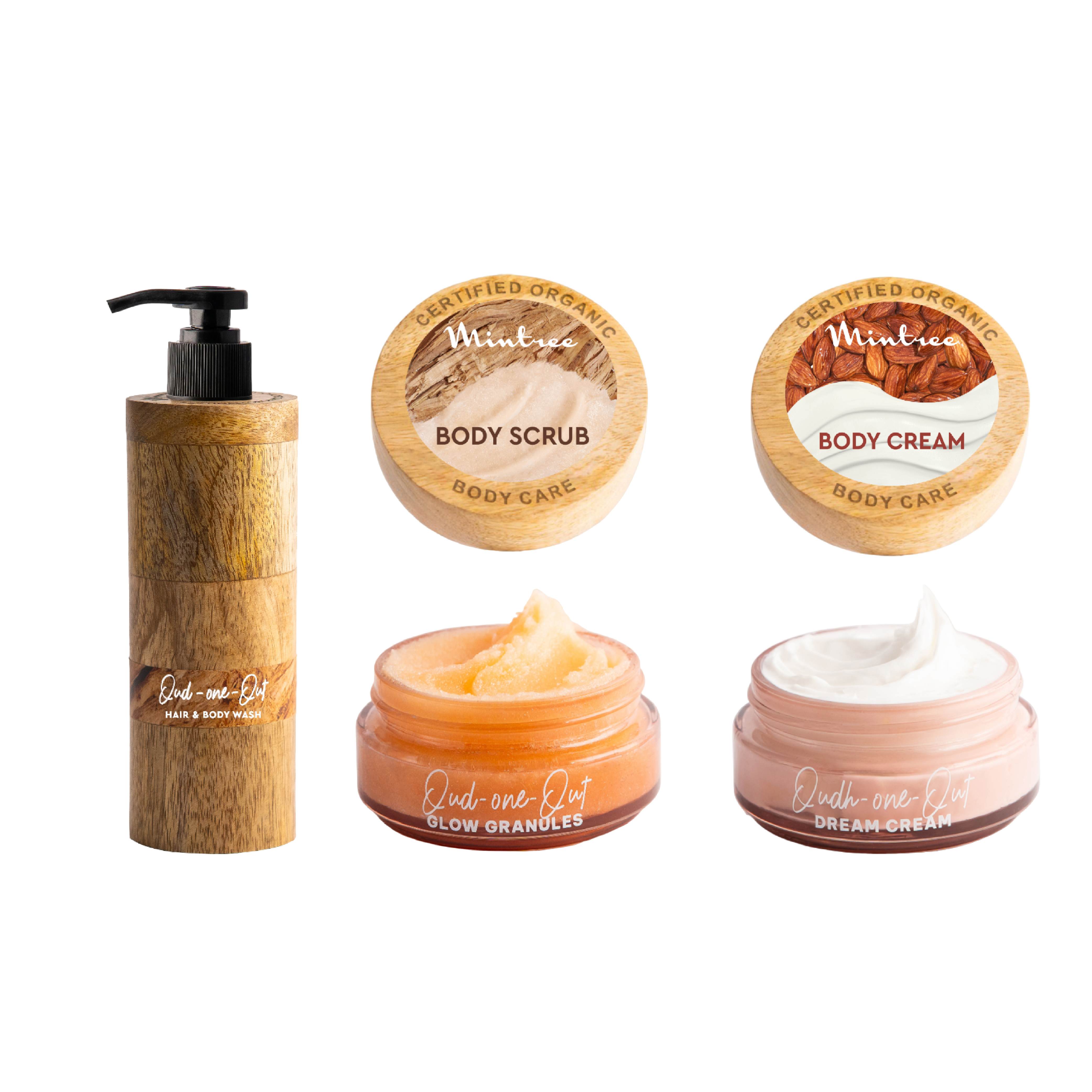 Oud one Out Body Wash, Scrub & Butter