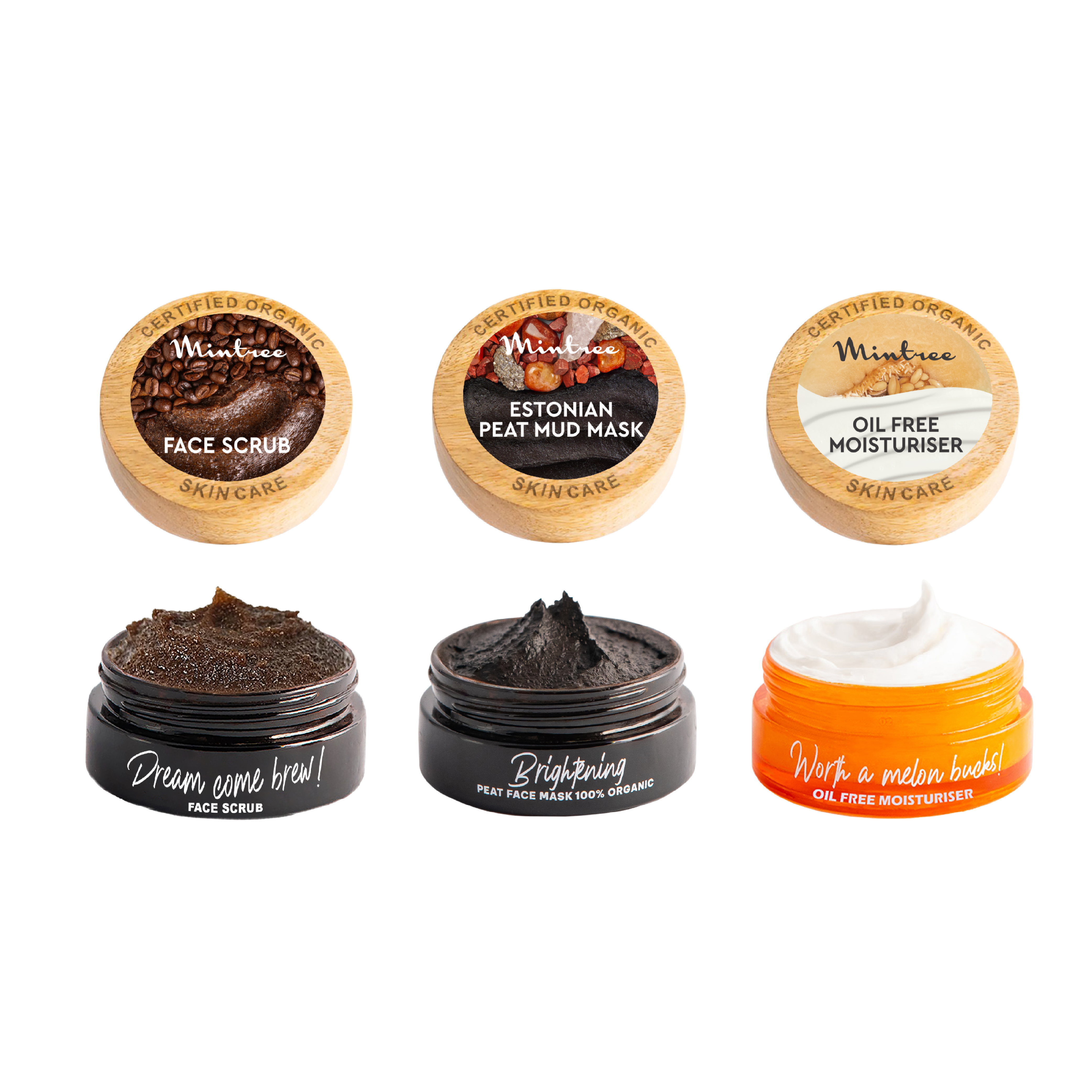 Coffee Face Scrub, Detan Mask & Oil Free Moisturizer