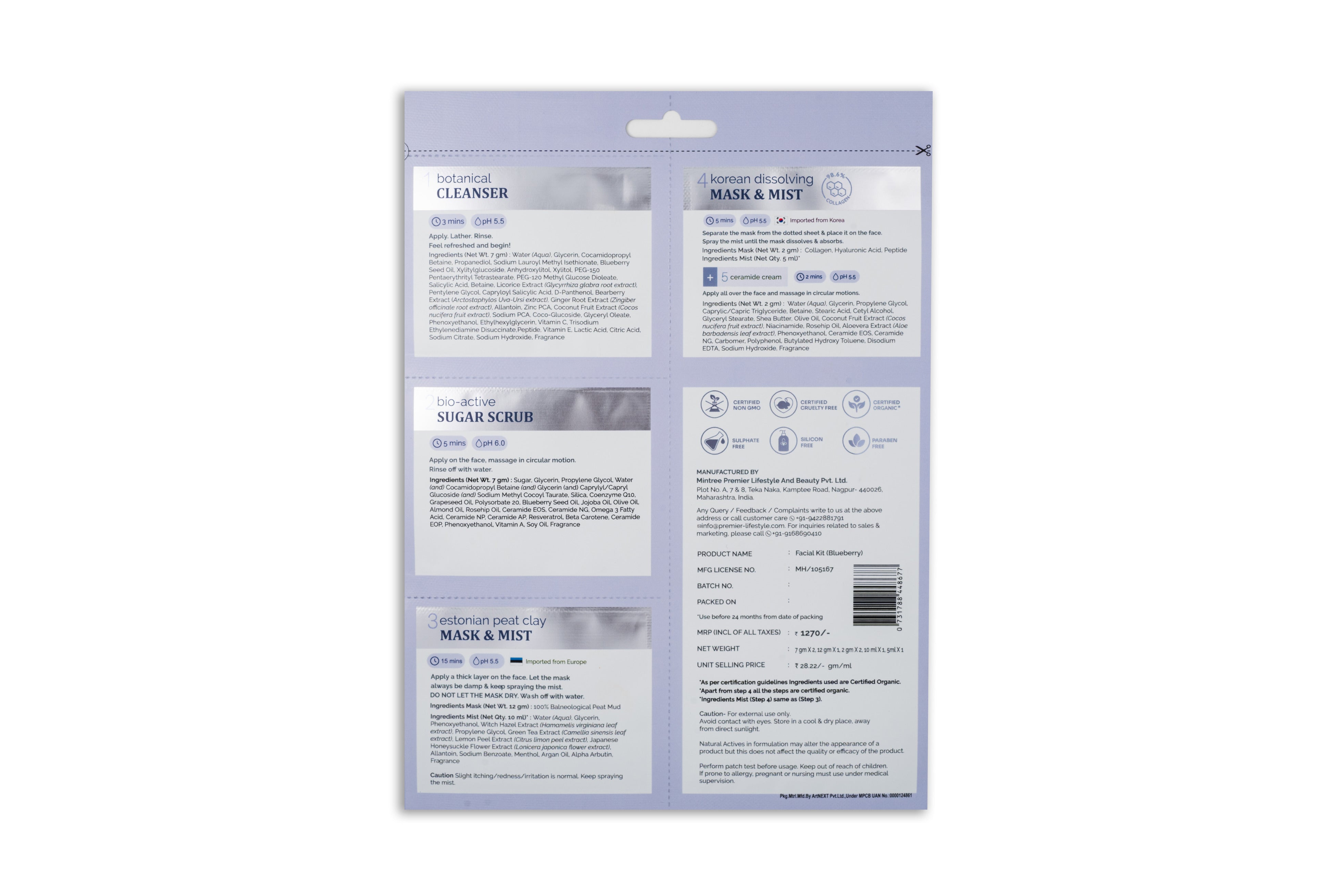 Firming DIY Home Facial Kit (Blueberry)