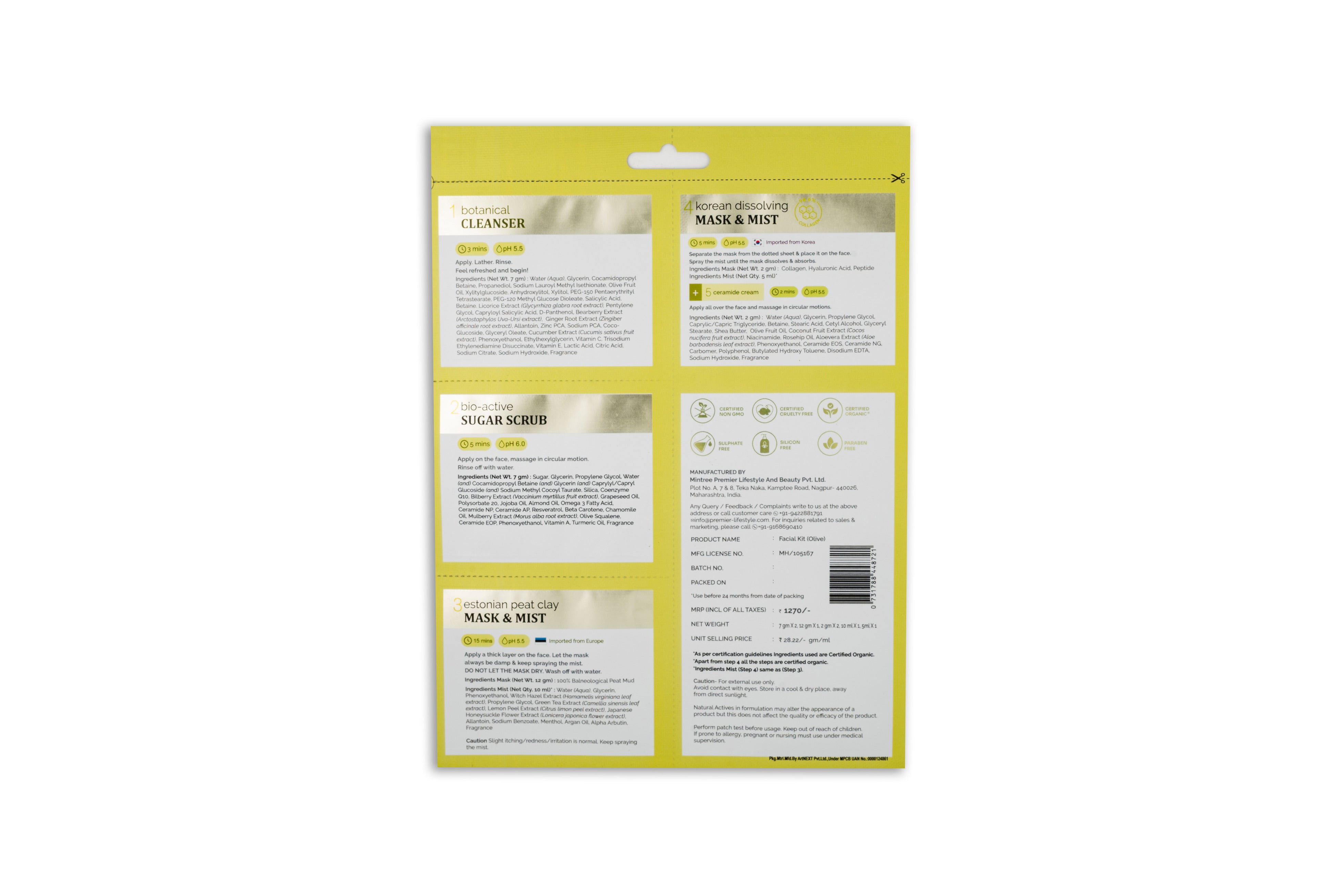 Buy Mintree Olive Moisturizing DIY Home Facial Kit